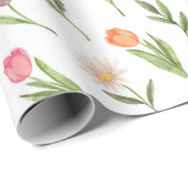 Cadeau Papier d'enveloppement à motif floral (Coin rond)