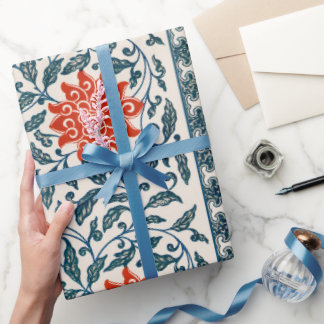 Cadeau Papier d'enveloppement à motif floral