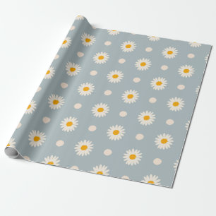 Cadeau Papier d'enveloppement à motifs floraux bleu et bl