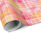 Cadeau Papier d'enveloppement à platine orange et rose (Coin rond)