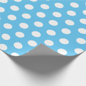Cadeau Papier d'enveloppement à points Polka blanc et ble (Coin)