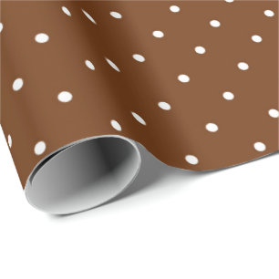 Cadeau Papier d'enveloppement à points Polka Brown et bl