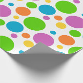 Cadeau Papier d'enveloppement à points Polka colorés (Coin)
