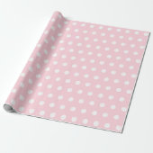 Cadeau Papier d'enveloppement à points Polka rose (Déroulé)