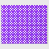 Cadeau Papier d'enveloppement à points Polka violet et bl (Plat)