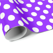 Cadeau Papier d'enveloppement à points Polka violet et bl (Coin rond)
