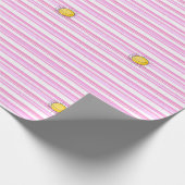 Cadeau Papier d'enveloppement à rayures blanches et roses (Coin)