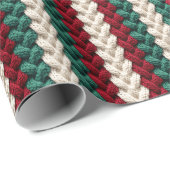 Cadeau Papier d'enveloppement à rayures de Noël ajustées (Coin rond)