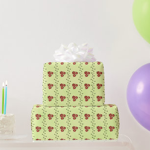 Cadeau Papier d'enveloppement à rayures florales