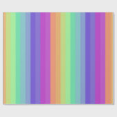 Cadeau Papier d'enveloppement à rayures pastel Rainbow (Plat)