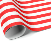 Cadeau Papier d'enveloppement à rayures rouges et blanche (Coin rond)