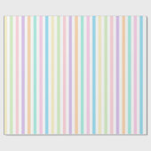 Cadeau Papier d'enveloppement à rayures verticales Pastel (Plat)