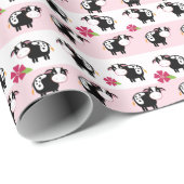 Cadeau Papier d'enveloppement à thème de la ferme de vach (Coin rond)