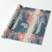 Cadeau Papier d'enveloppement Abstrait de la ville (Déroulé)