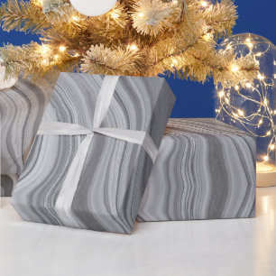 Cadeau Papier d'enveloppement Abstrait en marbre gris