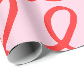Cadeau Papier d'enveloppement Abstrait rose et rouge (Coin rond)