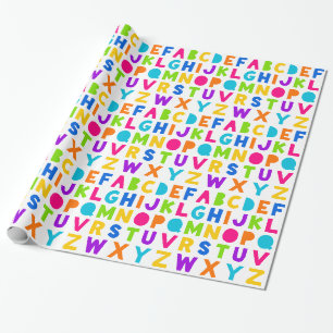 Cadeau Papier d'enveloppement alphabétique ABC Arc en cie