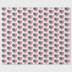 Cadeau Papier d'enveloppement américain en forme de coeur
