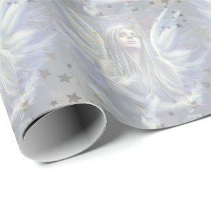Cadeau Papier d'enveloppement Angel et Etoiles Bleu