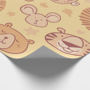 Cadeau Papier d'enveloppement animal Safari mignon