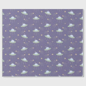 Cadeau Papier d'enveloppement Anniversaire de enfant UFO  (Plat)