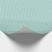 Cadeau Papier d'enveloppement Aqua et Pois blanc (Coin)