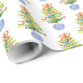 Cadeau Papier d'enveloppement : Arbres de Noël de la jarr (Coin rond)