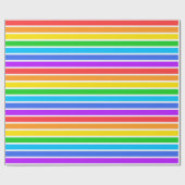 Cadeau Papier d'enveloppement arc-en-ciel et bandes blanc (Plat)