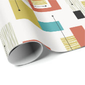 Cadeau Papier d'enveloppement atomique moderne du milieu (Coin rond)