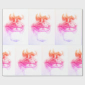 Cadeau Papier d'enveloppement au crayon de lèvres et de n (Plat)