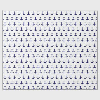 Cadeau Papier d'enveloppement avec ancrage bleu marine