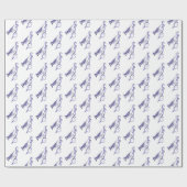Cadeau Papier d'enveloppement blanc bleu Jay (Plat)