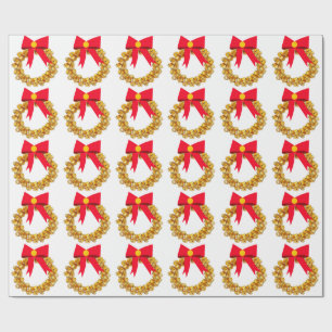 Cadeau Papier d'enveloppement blanc de la couronne d'or