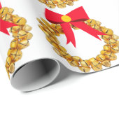 Cadeau Papier d'enveloppement blanc de la couronne d'or (Coin rond)