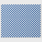 Cadeau Papier d'enveloppement blanc et bleu profond À dam (Plat)