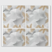 Cadeau Papier d'enveloppement blanc et doré (Plat)