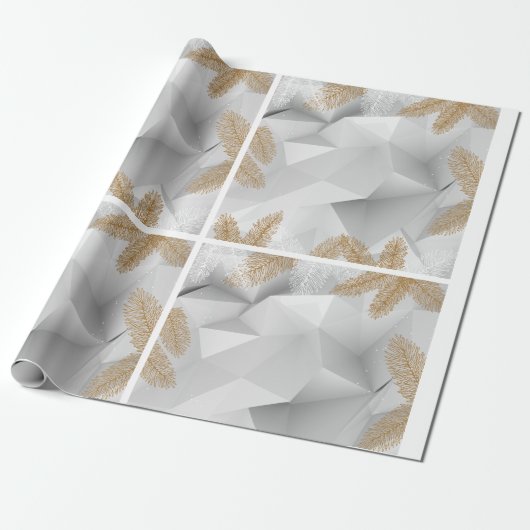 Cadeau Papier d'enveloppement blanc et doré (Déroulé)
