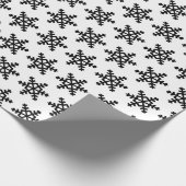 Cadeau Papier d'enveloppement blanc et noir de flocon de  (Coin)