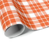 Cadeau Papier d'enveloppement blanc et orange vif (Coin rond)