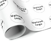 Cadeau Papier d'enveloppement blanc pour logo d'entrepris (Coin rond)