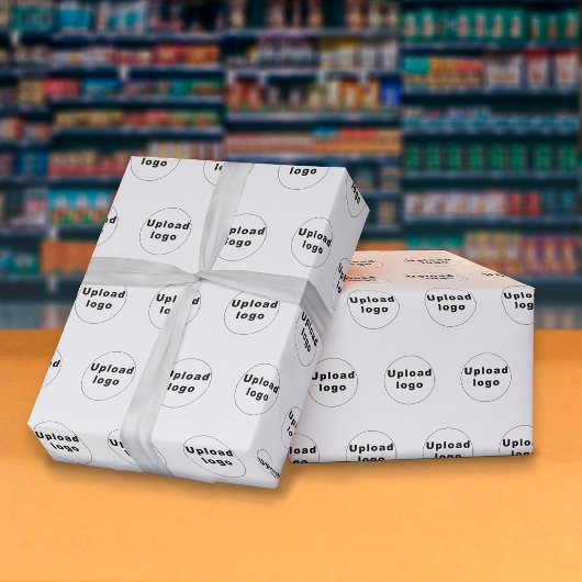 Cadeau Papier d'enveloppement blanc pour logo d'entrepris