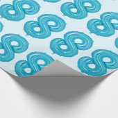 Cadeau Papier d'enveloppement bleu 8 ballons (Coin)