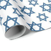 Cadeau Papier d'enveloppement bleu blanc juif (Coin rond)