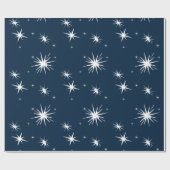 Cadeau Papier d'enveloppement bleu blanc Stary de Noël (Plat)