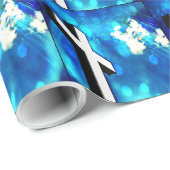 Cadeau Papier d'enveloppement bleu ciel Sainte Croix (Coin rond)