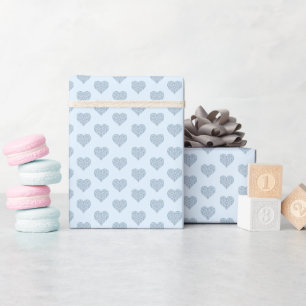 Cadeau Papier d'enveloppement bleu clair dentelle en céra