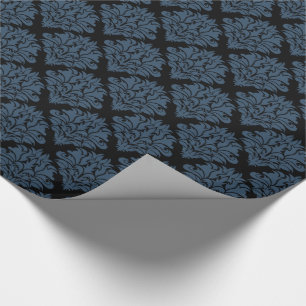 Cadeau Papier d'enveloppement bleu Damas-Cadeaux