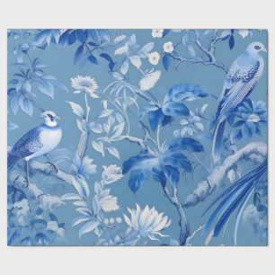 Cadeau Papier d'enveloppement bleu de la Chinoiserie