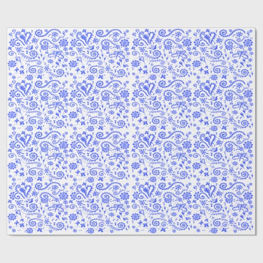 Cadeau Papier d'enveloppement bleu et blanc (Plat)