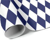 Cadeau Papier d'enveloppement bleu et blanc de grande mar (Coin rond)